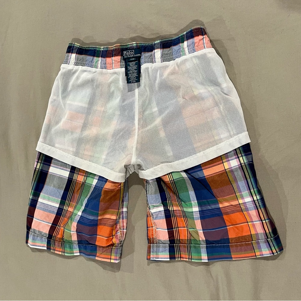 Ralph Lauren Boys Plaid Swim Trunks - Picture 4 of 5